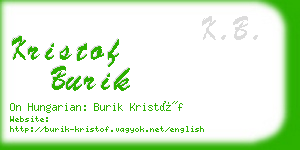 kristof burik business card